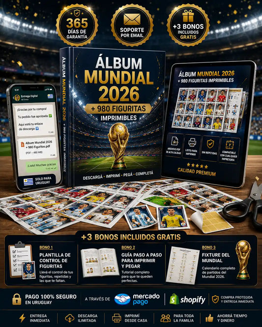 ⚽Album Mundial 2026 + 980 Figuritas Imprimibles